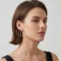wholesale 925 Sterling Silver Twisted Rope Design  Hoop Earring with Hinged Clasp-0-4