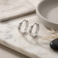 wholesale 925 Sterling Silver Wavy Textured Hoop Earrings For Women Men-0-1