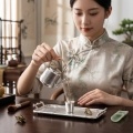 wholesale 999 Pure Silver Handcrafted Silver-toned Teapot With Intricate Bamboo Engravings And Elegant Metallic Handle - Handicraft-0-3