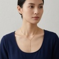 wholesale 925 Sterling Silver Gold Plated Layered Y Lariat Drop Necklace For Women-0-3