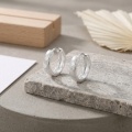 wholesale 925 Sterling Silver Hoop Earrings Textured Brushed Finish Wide Huggie Hoops For Women-0-3