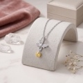 wholesale 925 Sterling Silver Moissanite Butterfly Pendant Necklace With Yellow Moissanite Drop For Women-0-1