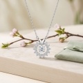wholesale 925 Sterling Silver Butterfly Moissanite Halo Pendant Necklace For Women-0-1