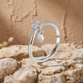 wholesale 925 Sterling Silver Elegant  Cz Ring With Modern Drop Charm Design-0-2