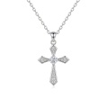 wholesale 925 Sterling Silver Rose Gold Plated Moissanite Cross Pendant Necklace With Chain-0-1