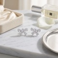 wholesale 925 Sterling Silver Moissanite Bow Stud Earrings For Women-0-4