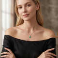 wholesale 925 Sterling Silver Elegant Teardrop Jade Pendant With Cz Accents-0-4