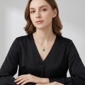 wholesale 925 Sterling Silver Elegant Green Jade Carved Pendant with CZ Halo in White Gold Setting-0-4