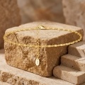 wholesale 925 Sterling Silver Gold Chain Ankle Bracelet with Engraved S Charm Pendant-0-2