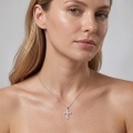 wholesale 925 Sterling Silver Moissanite Cross Pendant Necklace With Chain For Women-0-4