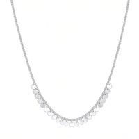 wholesale 925 Sterling Silver Sterling  Delicate Chain Necklace with Adjustable Length and Circular Pendants-undefined