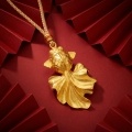 wholesale 24k Radiant Veiltail Fish Pendant Featuring Intricate Textures And Flowing Fins-0-1