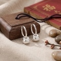 wholesale 925 Sterling Silver Fu Character Fortune Ball Dangle Drop Earrings For Women-0-3