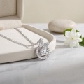 wholesale 925 Sterling Silver Moissanite Butterfly Round Halo Pendant Necklace For Women-0-4