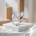 wholesale 925 Sterling Silver Marquise Cubic Zirconia Pave Adjustable Ring For Women-0-3