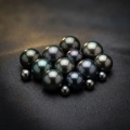 Natural Tahitian Black Pearl, Semi-perforated Round-0-2