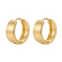 wholesale 925 Sterling Silver Gold Plated Brushed Wide Hoop Earrings For Women-undefined