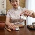wholesale 925 Sterling Silver Hammered Silver Teapot with Gilded Bird Motif and Dark Wood Handle - Handicraft-0-3
