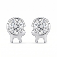 wholesale 925 Sterling Silver Cat Moissanite Stud Earrings For Women-