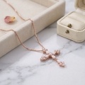 wholesale 925 Sterling Silver Moissanite Cross Pendant Necklace With Chain For Women-0-7