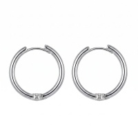 wholesale 925 Sterling Silver Elegant  Hoop Earring with CZ Accent-undefined