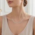 wholesale 925 Sterling Silver Sterling  Delicate Chain Necklace With Adjustable Length And Circular Pendants-0-3