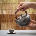wholesale 999 Pure Silver Handcrafted Silver Teapot With Mountain Landscape Engraving And Green Jade Finial - Handicraft-0-1