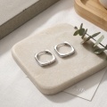 wholesale 925 Sterling Silver Square Hoop Earrings Polished Huggie Earrings For Women Men-0-2