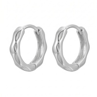wholesale 925 Sterling Silver Wavy Textured Hoop Earrings For Women Men-undefined