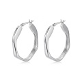 wholesale 925 Sterling Silver Twisted  Hoop Earring with Clip-On Closure-0-0