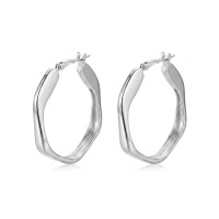 wholesale 925 Sterling Silver Twisted  Hoop Earring with Clip-On Closure-undefined