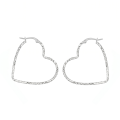 wholesale 925 Sterling Silver  Heart-Shaped Twisted Rope Hoop Earring-0-0