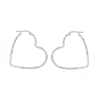 wholesale 925 Sterling Silver  Heart-Shaped Twisted Rope Hoop Earring-undefined