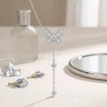 wholesale 925 Sterling Silver Moissanite Butterfly Lariat Drop Necklace For Women-0-4