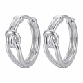 wholesale 925 Sterling Silver Love Knot Hoop Earrings For Women Polished Huggie Hoops-0-0