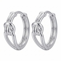 wholesale 925 Sterling Silver Love Knot Hoop Earrings For Women Polished Huggie Hoops-undefined