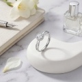 wholesale 925 Sterling Silver Round Cubic Zirconia Halo Adjustable Twist Band Ring For Women-0-3