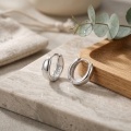 wholesale 925 Sterling Silver Smooth Polished Hoop Earrings For Women-0-3