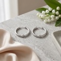 wholesale 925 Sterling Silver Elegant  Hoop Earring with CZ Accent-0-3