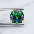 Seven-color Green Cushion-shaped Moissanite-0-2