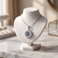 wholesale 925 Sterling Silver Rainbow Moissanite Halo Pendant Necklace With Chain For Women-0-2