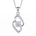 wholesale 925 Sterling Silver Cubic Zirconia Interlocking Loop Pendant Necklace With Chain For Women-0-0