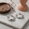 wholesale 925 Sterling Silver Twisted Hoop Earrings For Women Polished Oval Lightweight Jewelry Gift-0-2