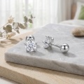 wholesale 925 Sterling Silver Elegant Star-shaped Crystal Stud Earrings With Secure Screw Closure-0-2