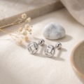 wholesale 925 Sterling Silver  Geometric Sphere Barbell Earrings-0-2