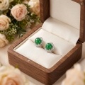 wholesale 925 Sterling Silver Elegant Green Gemstone Ring with CZ Accents in  Band-0-3