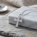 wholesale 925 Sterling Silver Moissanite Cross Pendant Necklace With Chain For Women Men-0-2