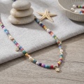 wholesale 925 Sterling Silver Colorful Bohemian Seed Bead Necklace with Sterling Silver Cubic Zirconia Charms and Pearls-0-2