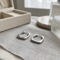wholesale 925 Sterling Silver Square Hoop Earrings Polished Huggie Earrings For Women Men-0-1