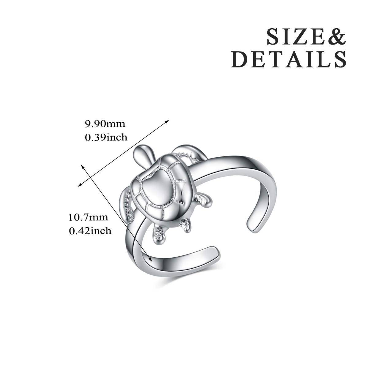 Bague en argent sterling en forme de tortue de mer-5